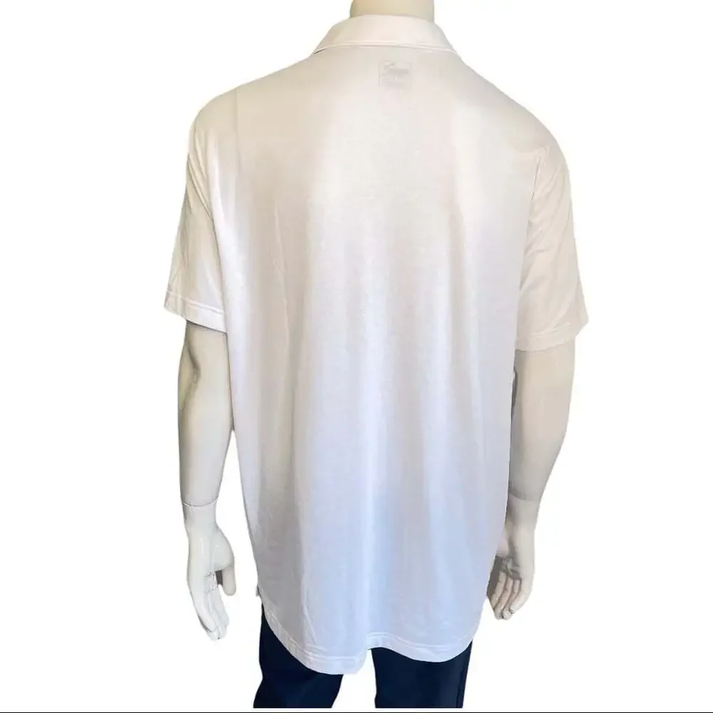 PUMA Men XL White Black Business Casual Preppy Golf Short Sleeve Polo Sh…